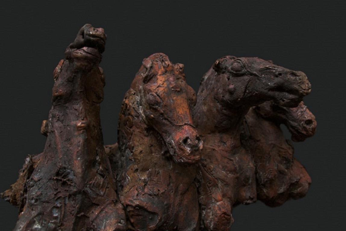 Schlacht von Kadesh Bronzeskulptur Pferde Neo Classic Contemporary Auf Lager (Zeitgenössisch), Sculpture, von Gerti Bierenbroodspot