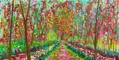 Allersma, peinture à l'huile sur toile Cadmium Spring, paysage de forêt, arbres en stock