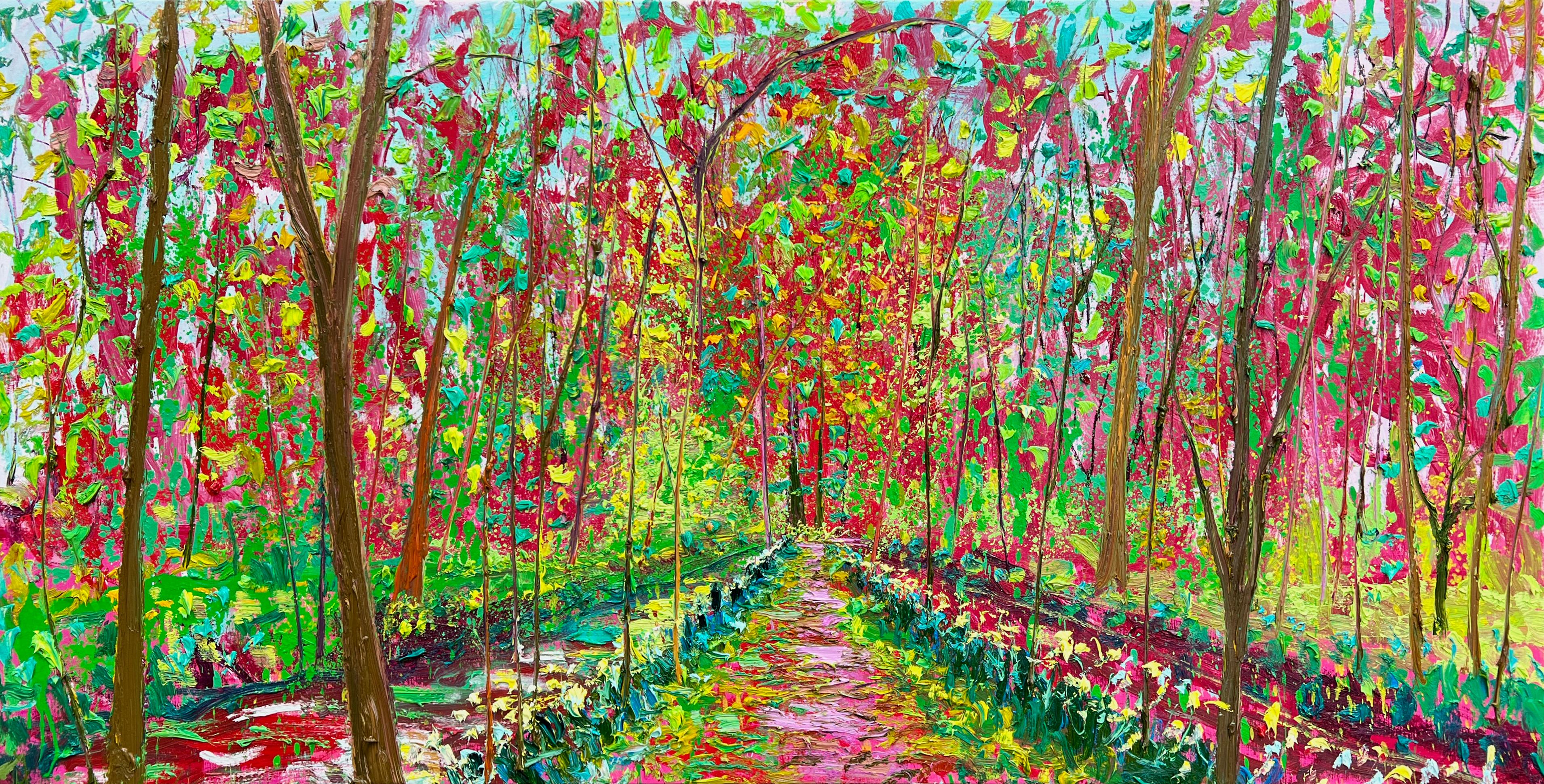 Allersma Cadmium Frühling Ölgemälde Outdoors Modern Landscape Tree Vorrätig