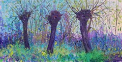 B-put 21.4 Oil Painting on Canvas Trees Willow Dutch Landscape In Stock
