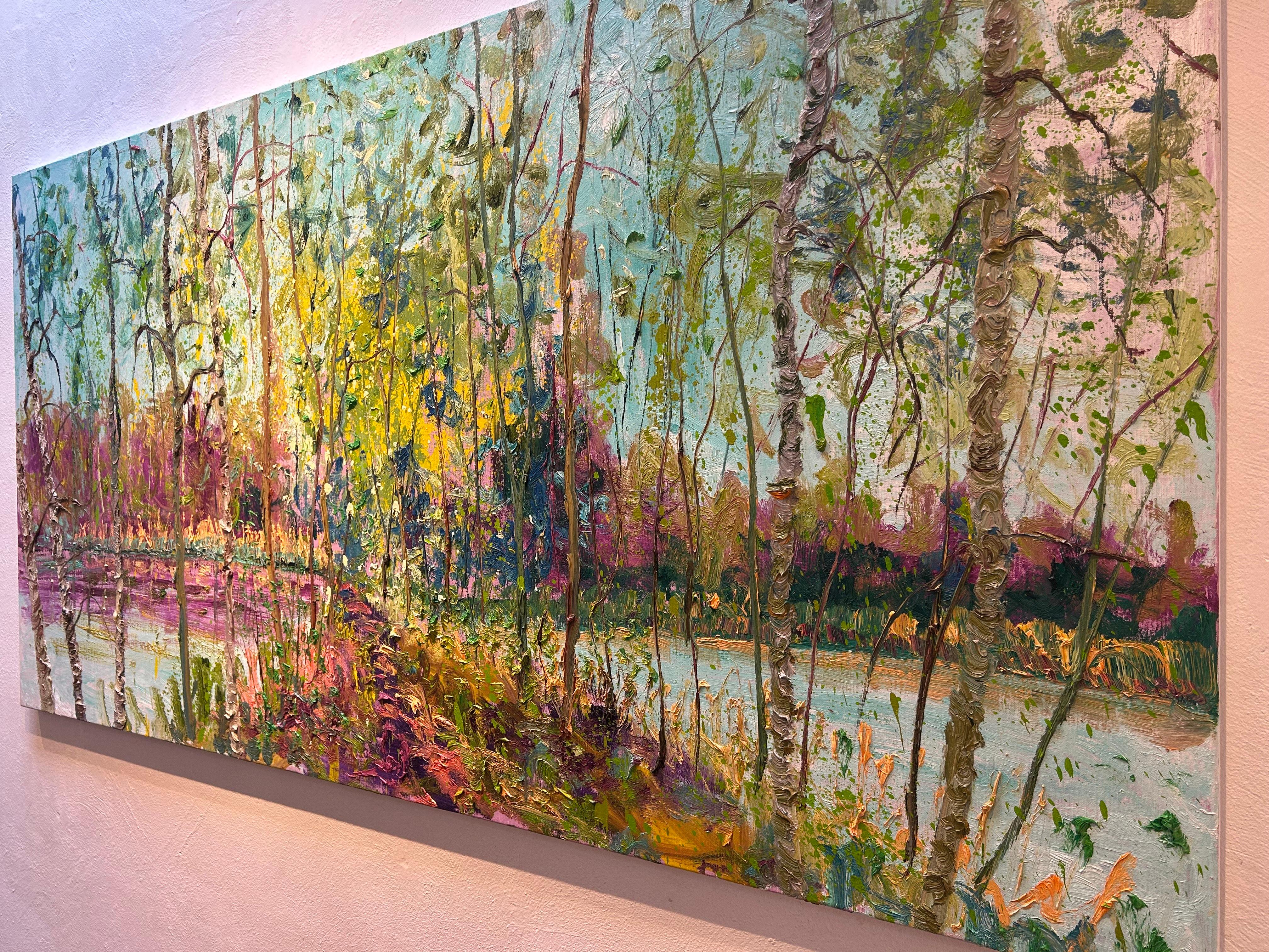 Derrière M 2 peinture à l'huile sur toile Nature Modern Outdoors Tree Forest en stock - Painting de Gertjan Scholte-Albers