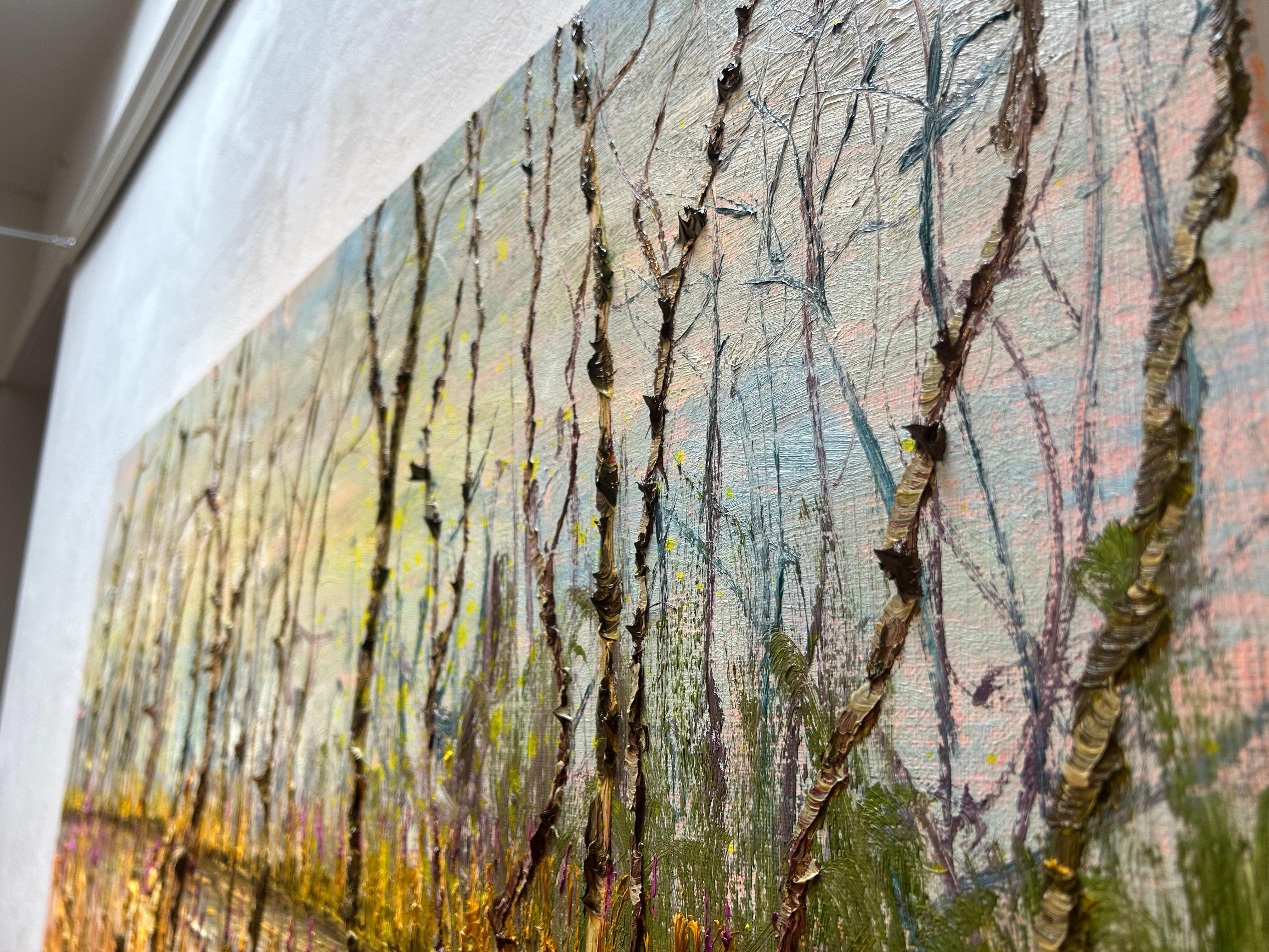 Kleine T, Ölgemälde auf Leinwand, Modernes Nature Forest Outdoors, auf Lager (Braun), Figurative Painting, von Gertjan Scholte-Albers