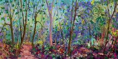 LeRoy A Ölgemälde auf Leinwand Modern Nature Tree Outdoors Plein Air Auf Lager