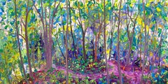 LeRoy C. Pittura a olio su tela Moderna Nature Tree Outdoors Plein Air In Stock