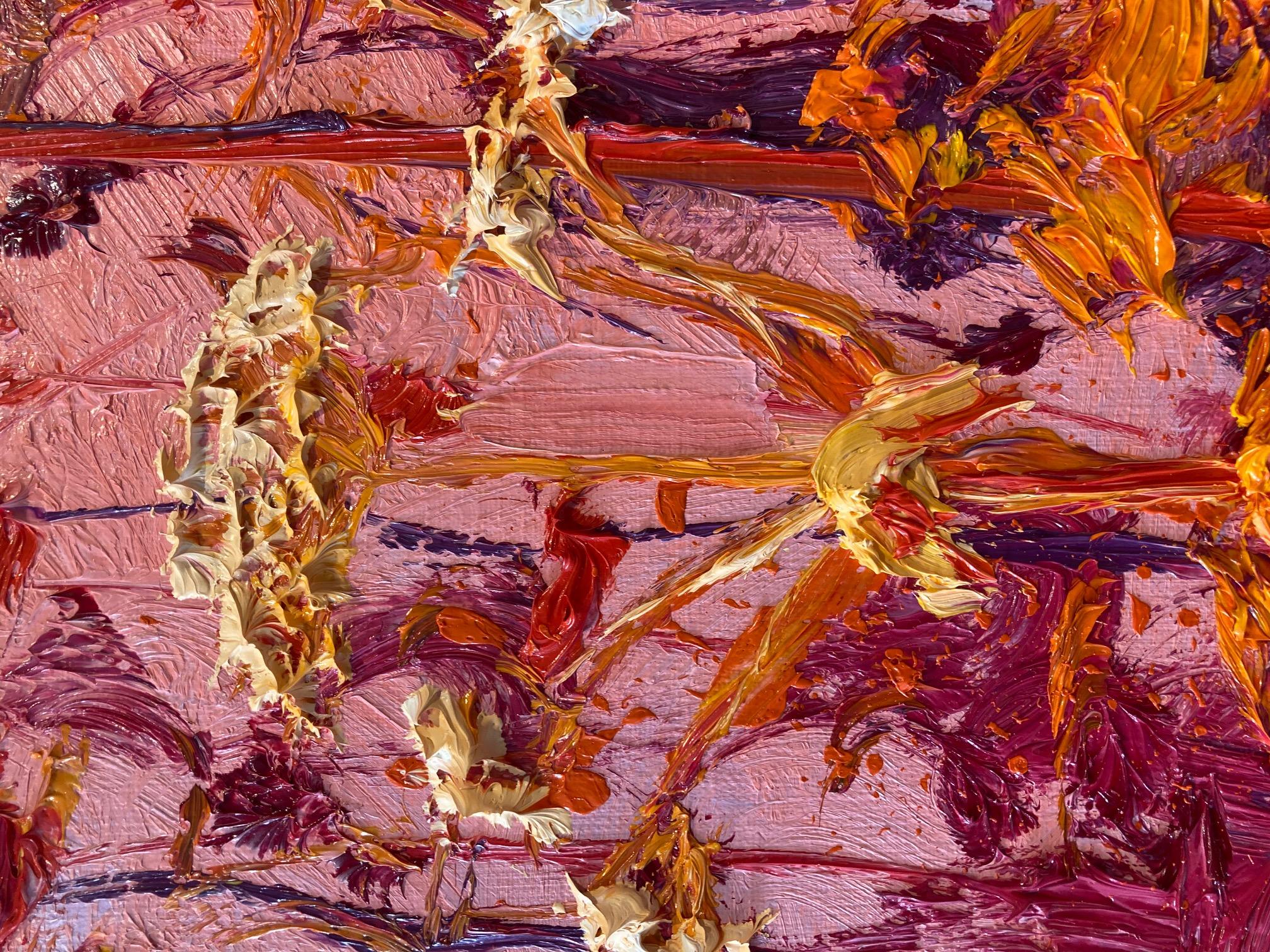 Red Small Hogweed Oil Painting Canvas Plein Air Outdoors Expressionism Vorrätig im Angebot 2