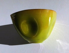 Gertrud and Otto Natzler Vase en céramique Studio Dimpled Chartreuse