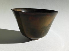 Vaso con piede eccellente di Gertrud e Otto Natzler con Label originale