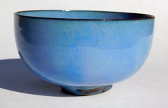 Gertrud and Otto Natzler Footed Studio Bowl, 1966 - Robin’s Egg Blue