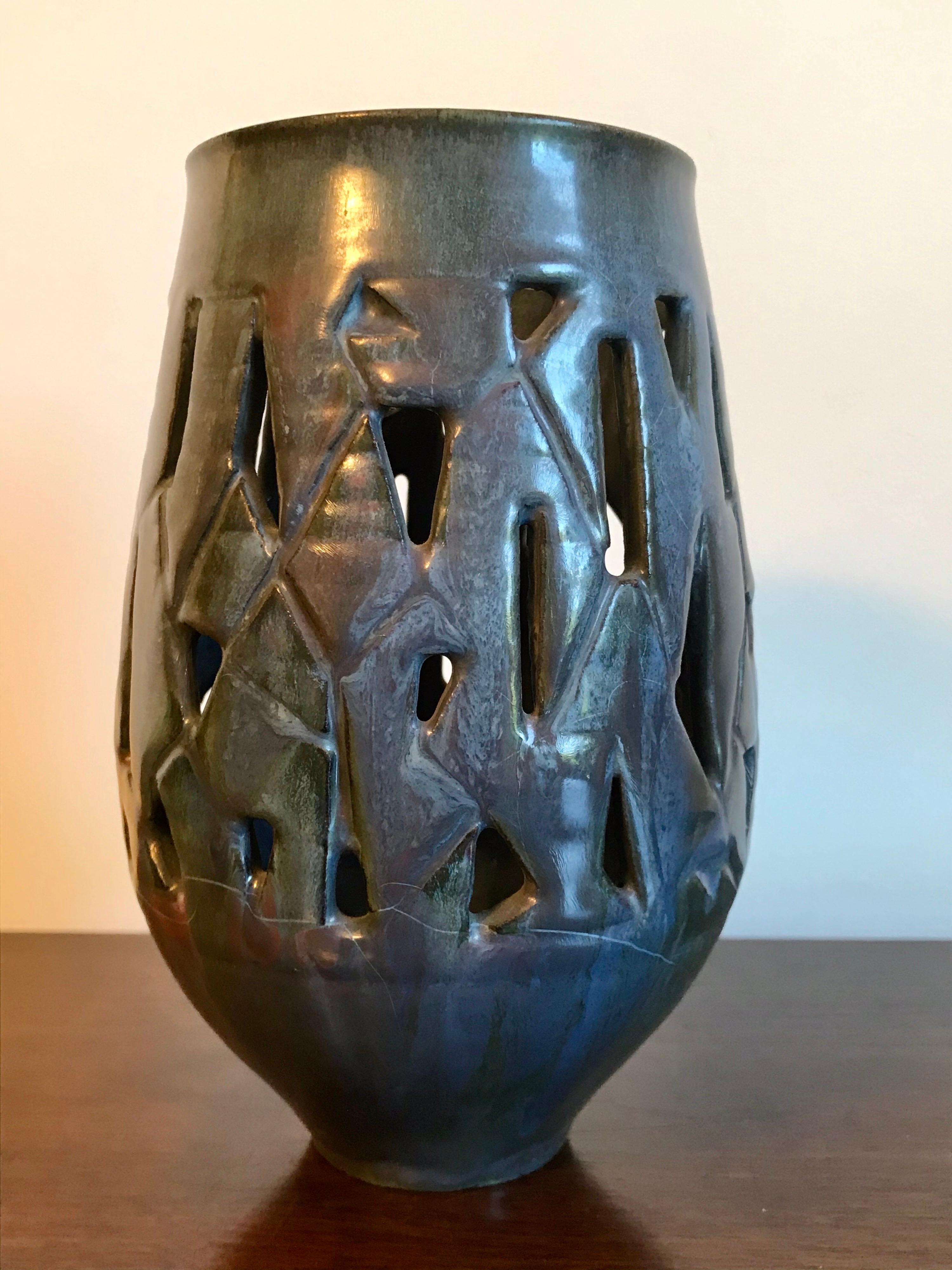 Lanterna in Studio Pottery traforata Gertrud + Otto Natzler in vendita 4