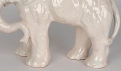 Gertrud Kudielka Danish JL Hjorth Large White Glazed Pottery Elephant