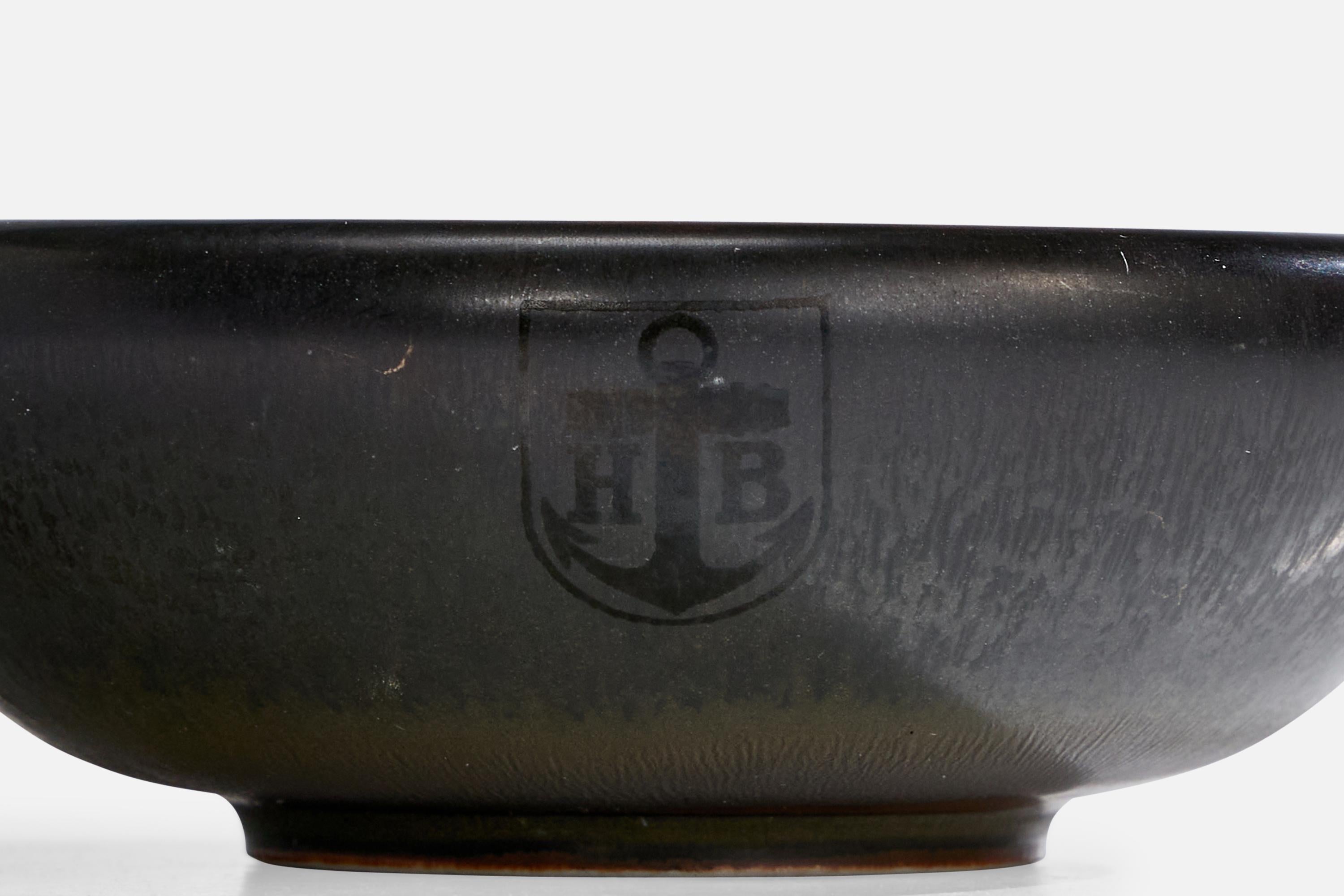 Gertrud Lönegren, Bowl, Stoneware, Sweden, 1940s For Sale 1