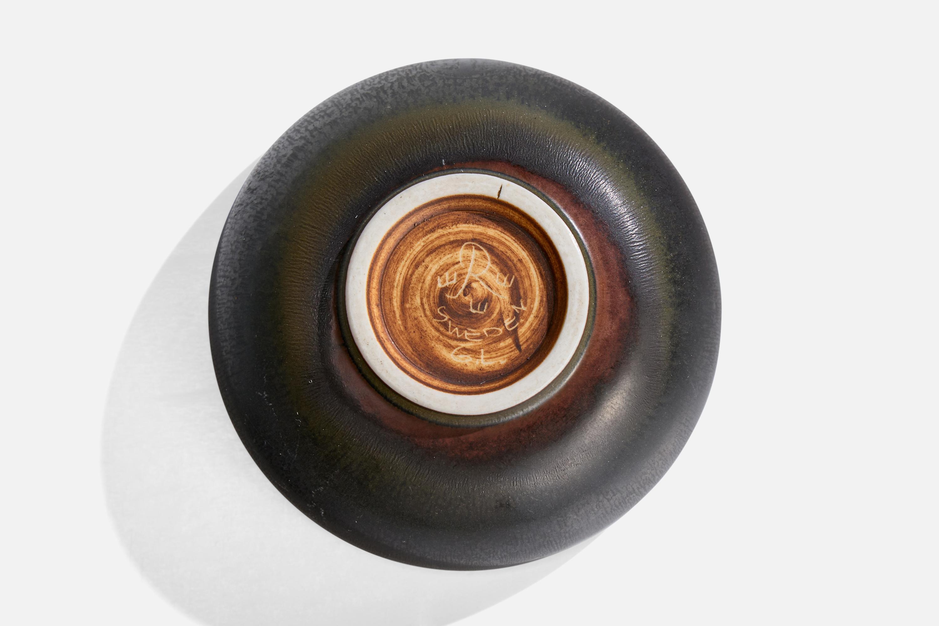 Gertrud Lönegren, Bowl, Stoneware, Sweden, 1940s For Sale 2