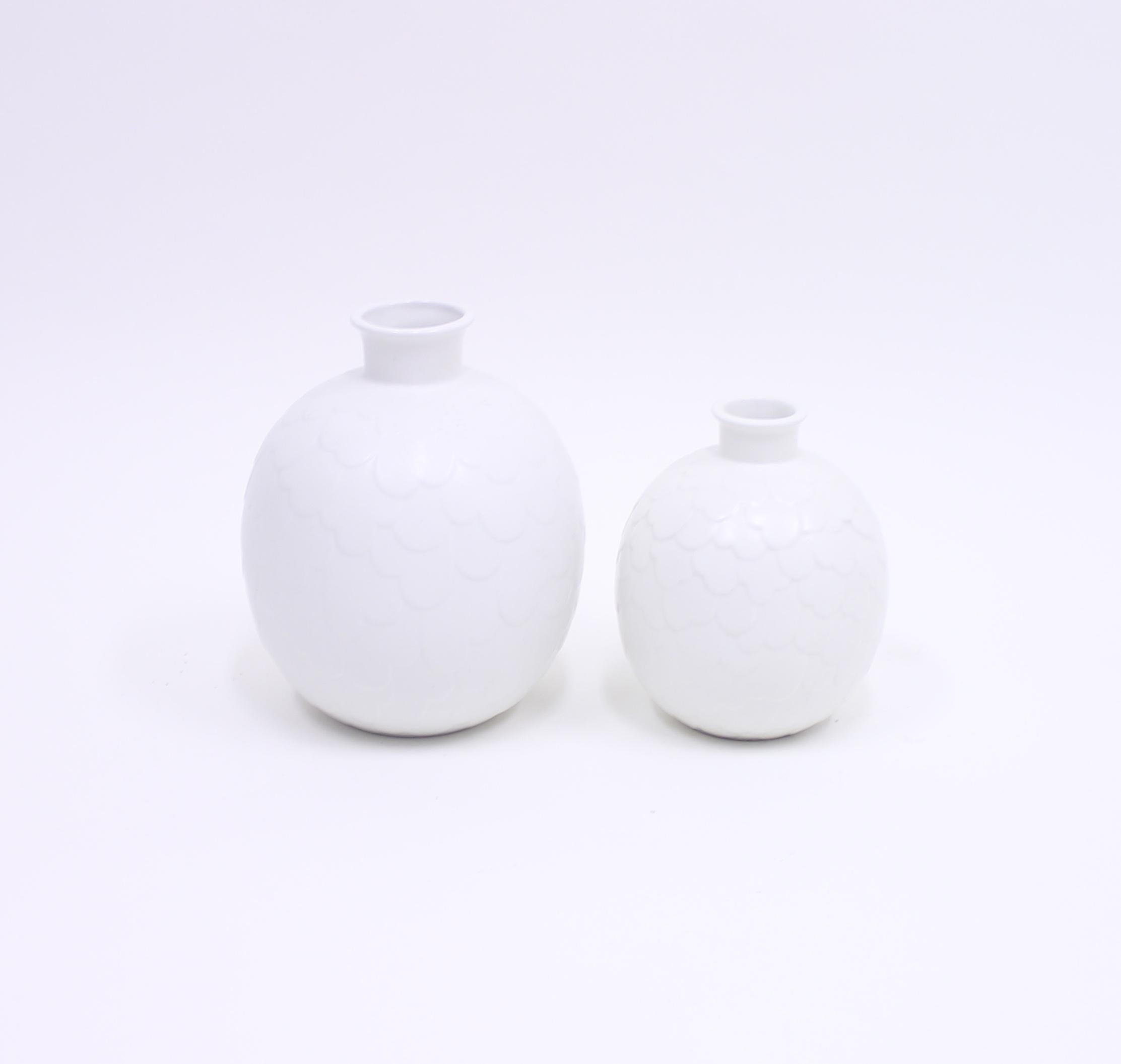 Gertrud Lönegren, Rare Set of 2 Capri Vases for Rörstrand, 1950s In Good Condition In Uppsala, SE