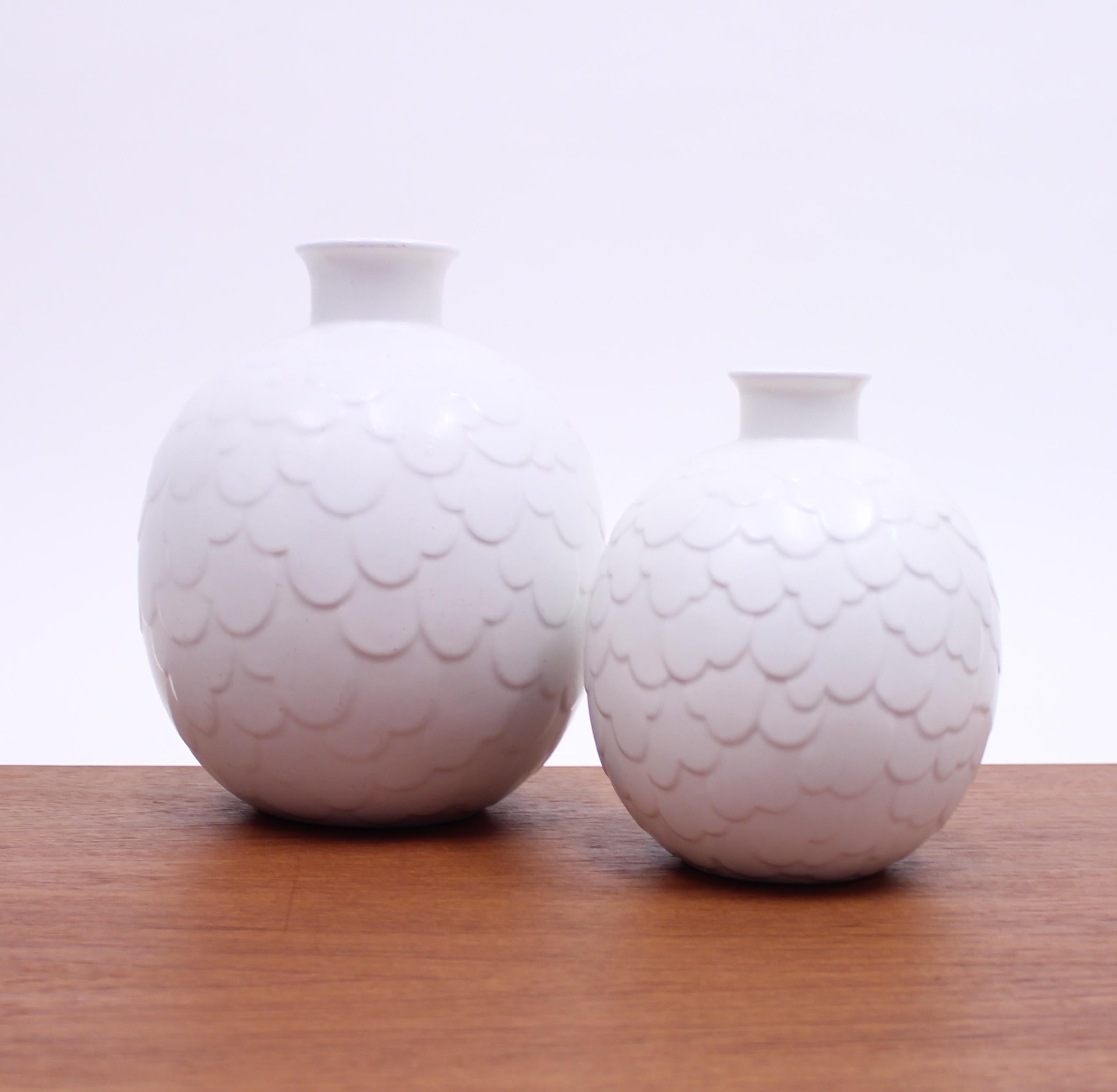 Mid-20th Century Gertrud Lönegren, Rare Set of 2 Capri Vases for Rörstrand, 1950s