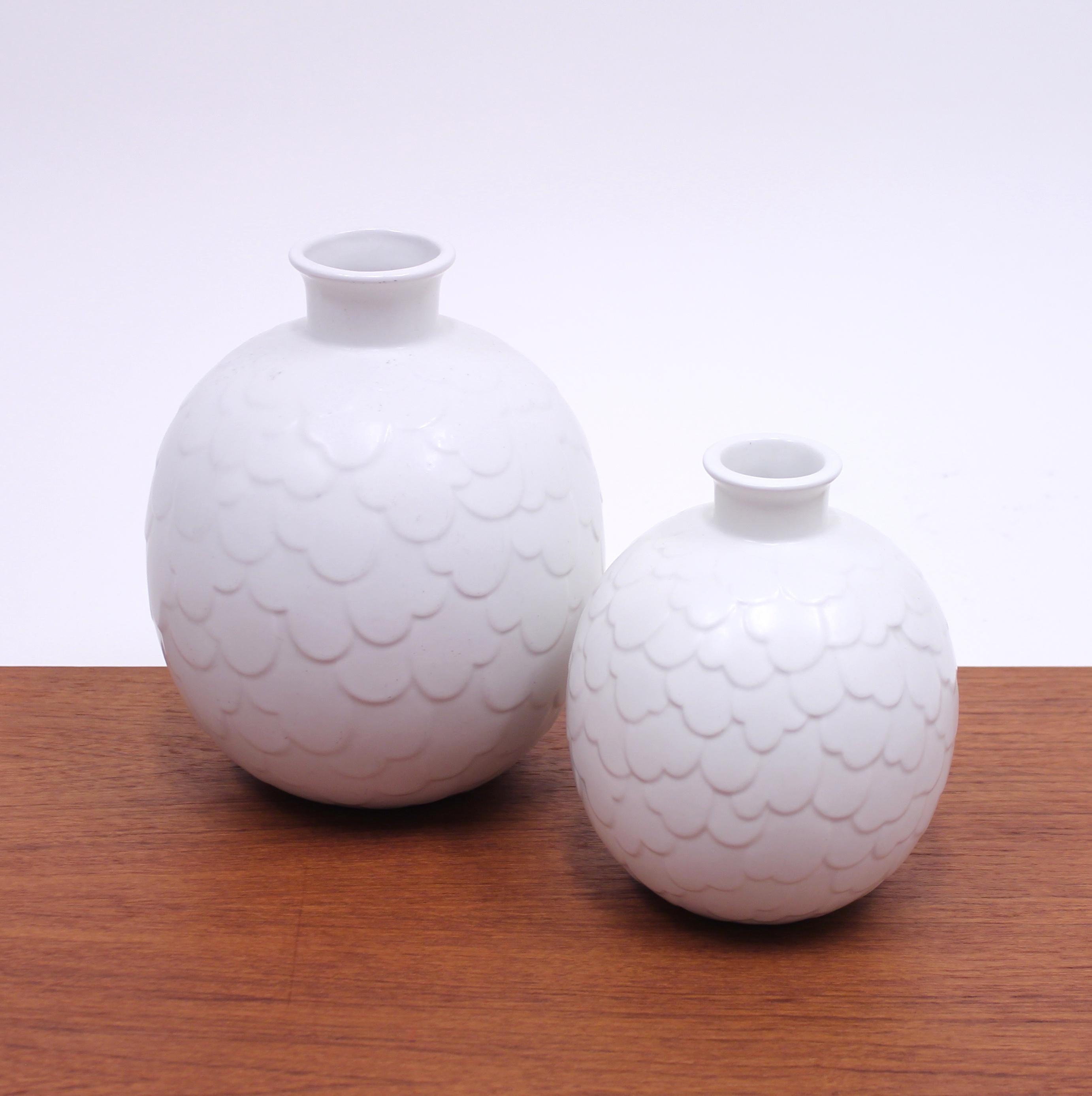 Ceramic Gertrud Lönegren, Rare Set of 2 Capri Vases for Rörstrand, 1950s