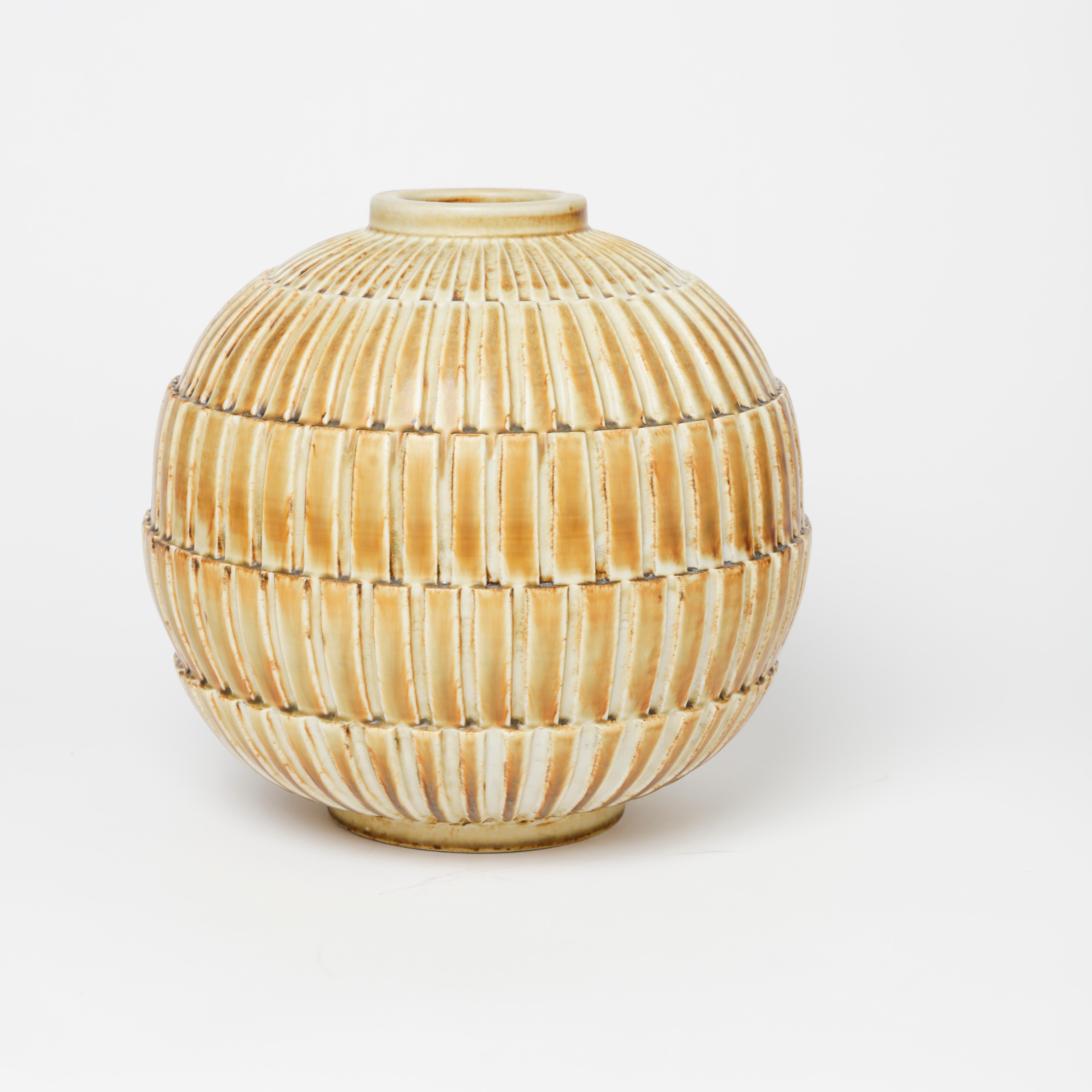 Scandinavian Modern Gertrud Lönegren Stoneware Vase for Rörstrand, 1930s For Sale