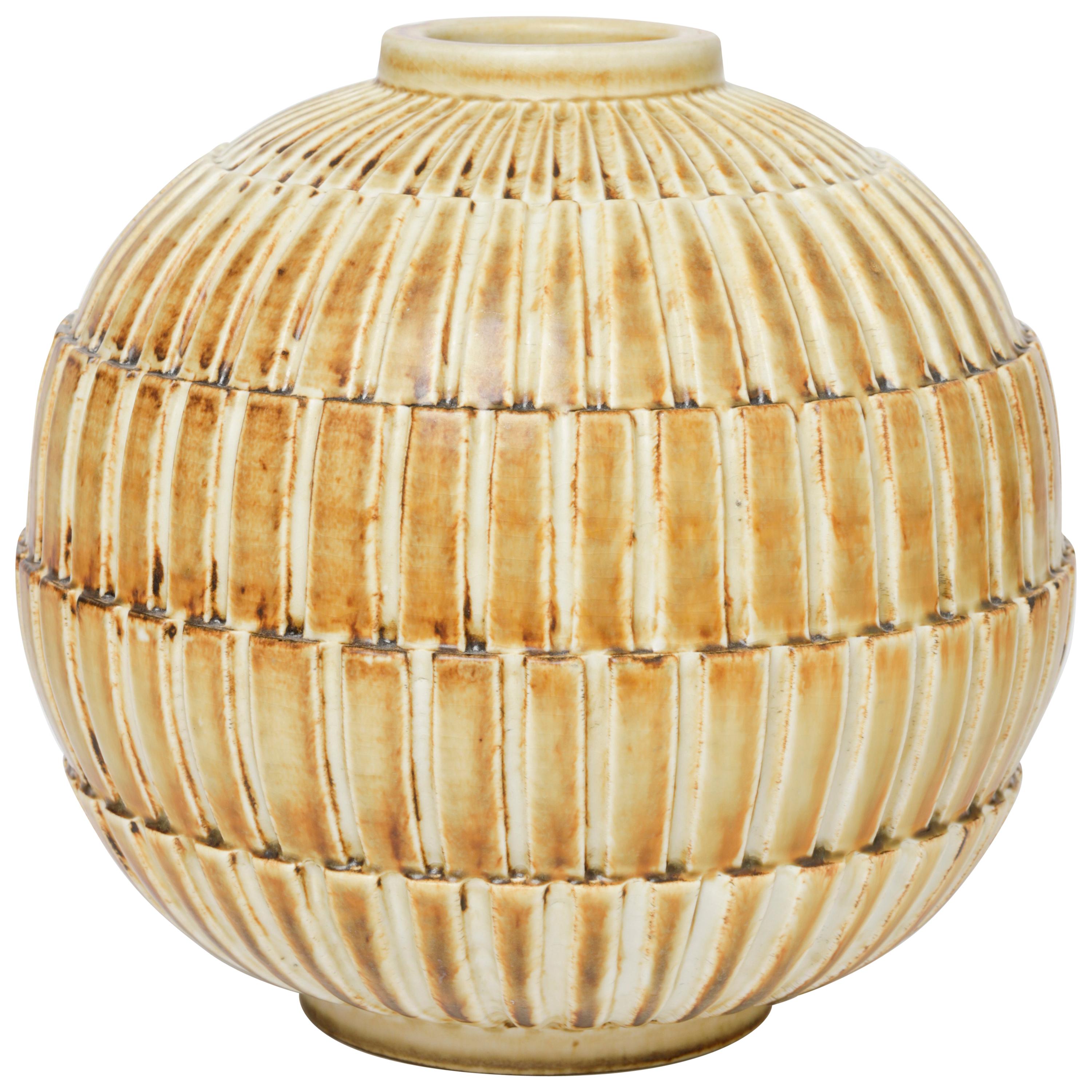 Gertrud Lönegren Stoneware Vase for Rörstrand, 1930s For Sale
