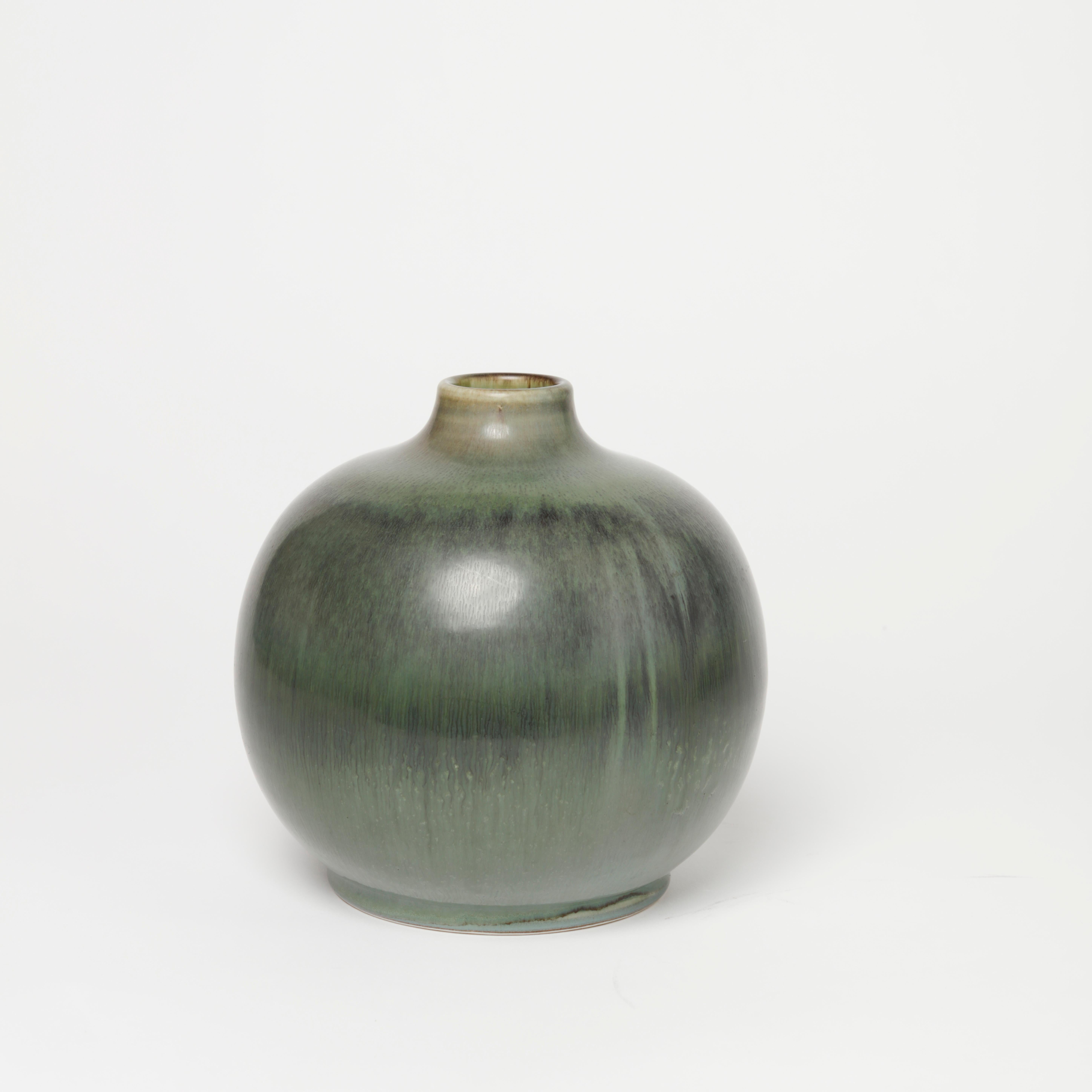 Scandinavian Modern Gertrud Lönegren Stoneware Vase for Rörstrand, 1940s For Sale