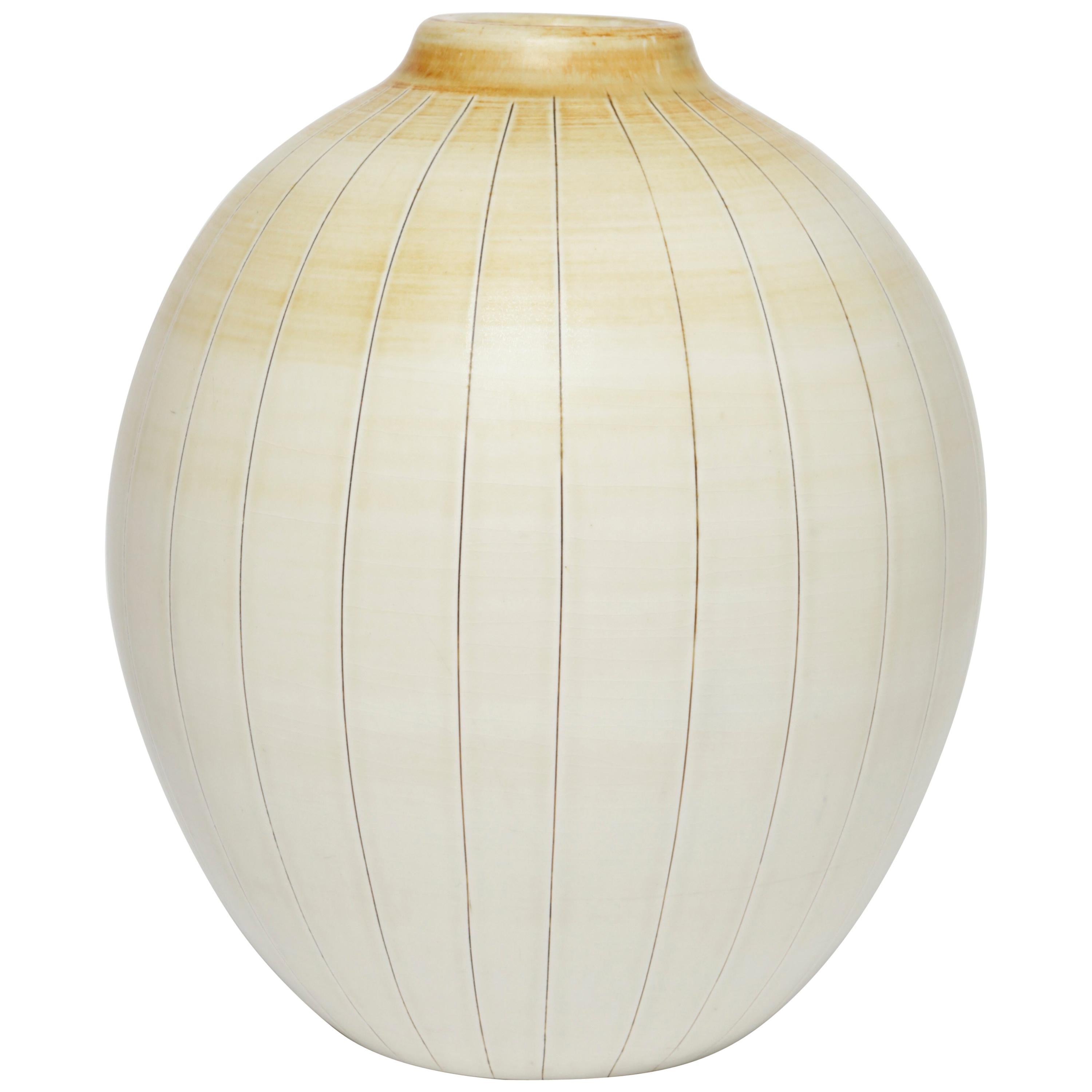 Gertrud Lönegren Stoneware Vase for Rörstrand, 1940s For Sale