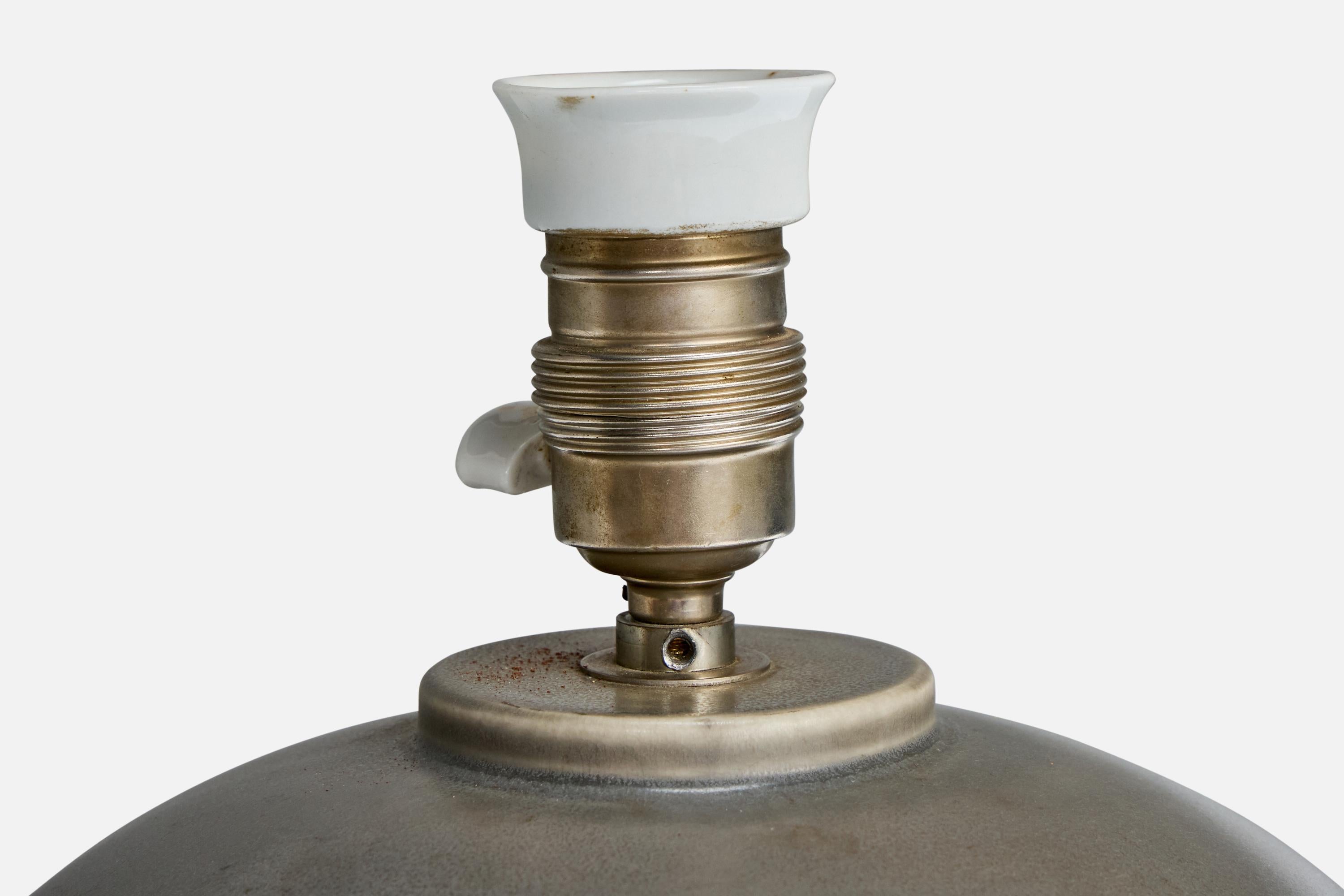Swedish Gertrud Lönegren, Table Lamp, Stoneware, Sweden, 1940s For Sale