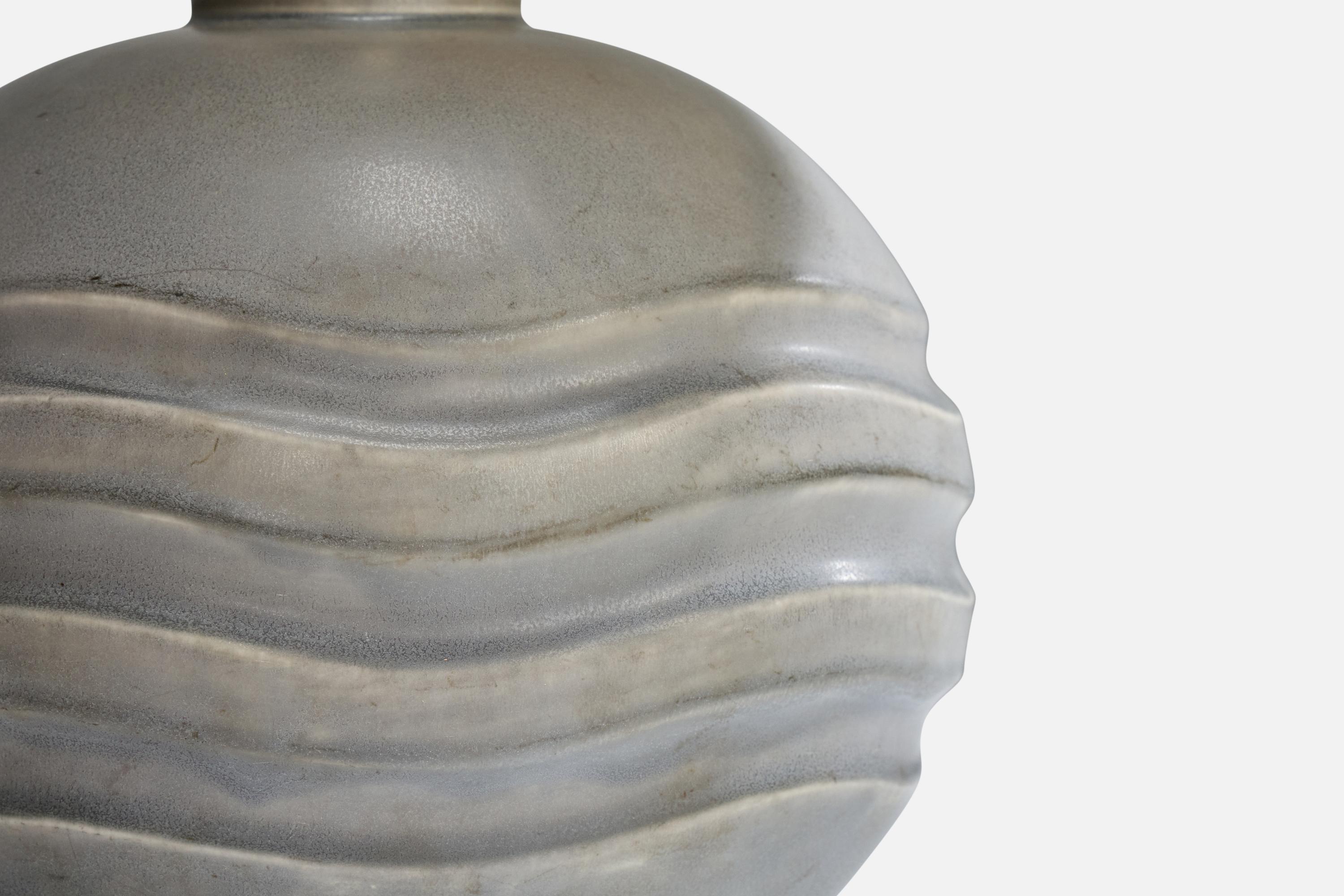 Mid-20th Century Gertrud Lönegren, Table Lamp, Stoneware, Sweden, 1940s For Sale