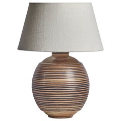 Gertrud Lönegren, Table Lamp, Stoneware, Sweden, 1940s