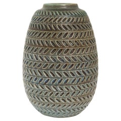 Vase en céramique émaillée texturée de couleur Gertrud Lonegren, Rorstrand, années 1940