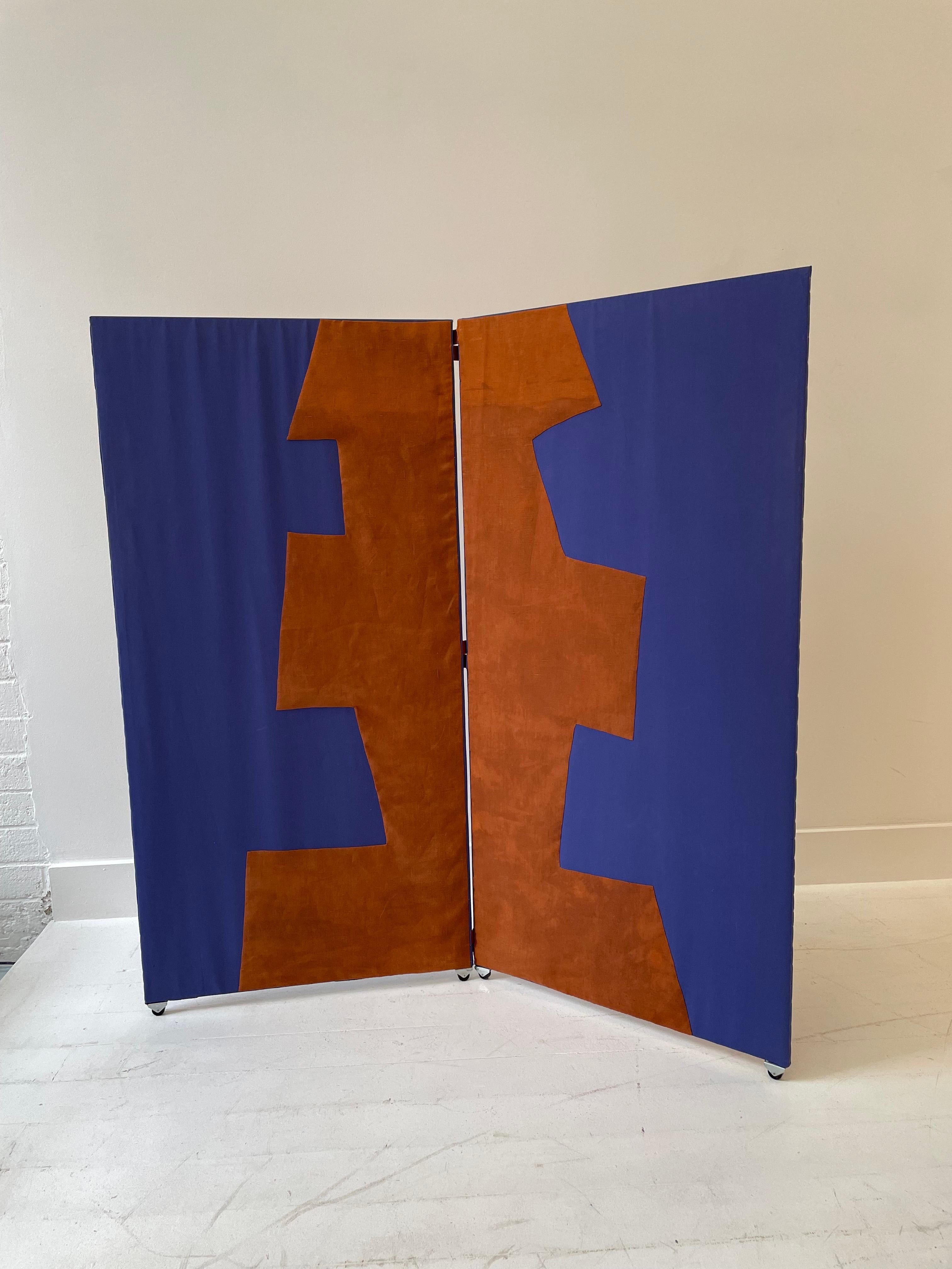 Height: 164cm
Width: 160cm  

Designer: Gertrud Olsson
Manufacturer: Gertrud Olsson
Date: 1990s. 
Signed: Signed and Dated 1992

Materials: Fabric

Description: Signed by the artist Gertrud Olsson

Minimal fading of fabric. Each panel sits on two