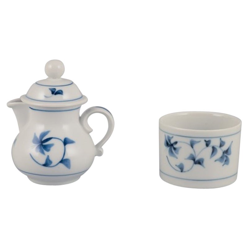 Gertrud Vasegaard for Royal Copenhagen "Noblesse." Small milk jug and sugar bowl