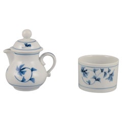 Gertrud Vasegaard for Royal Copenhagen "Noblesse." Small milk jug and sugar bowl