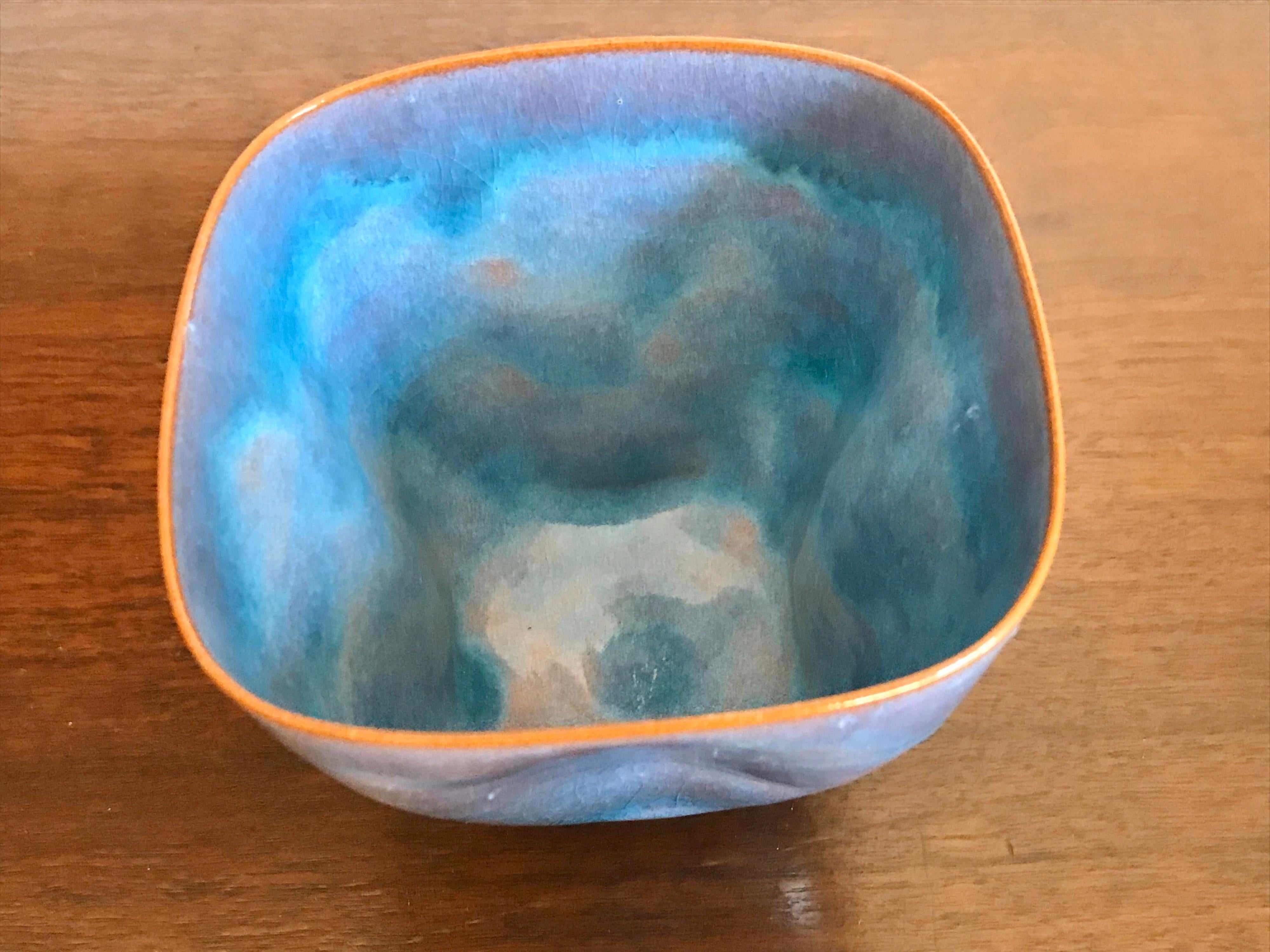 Glazed Gertrud + Otto Natzler Studio Pottery Pinch Pot 