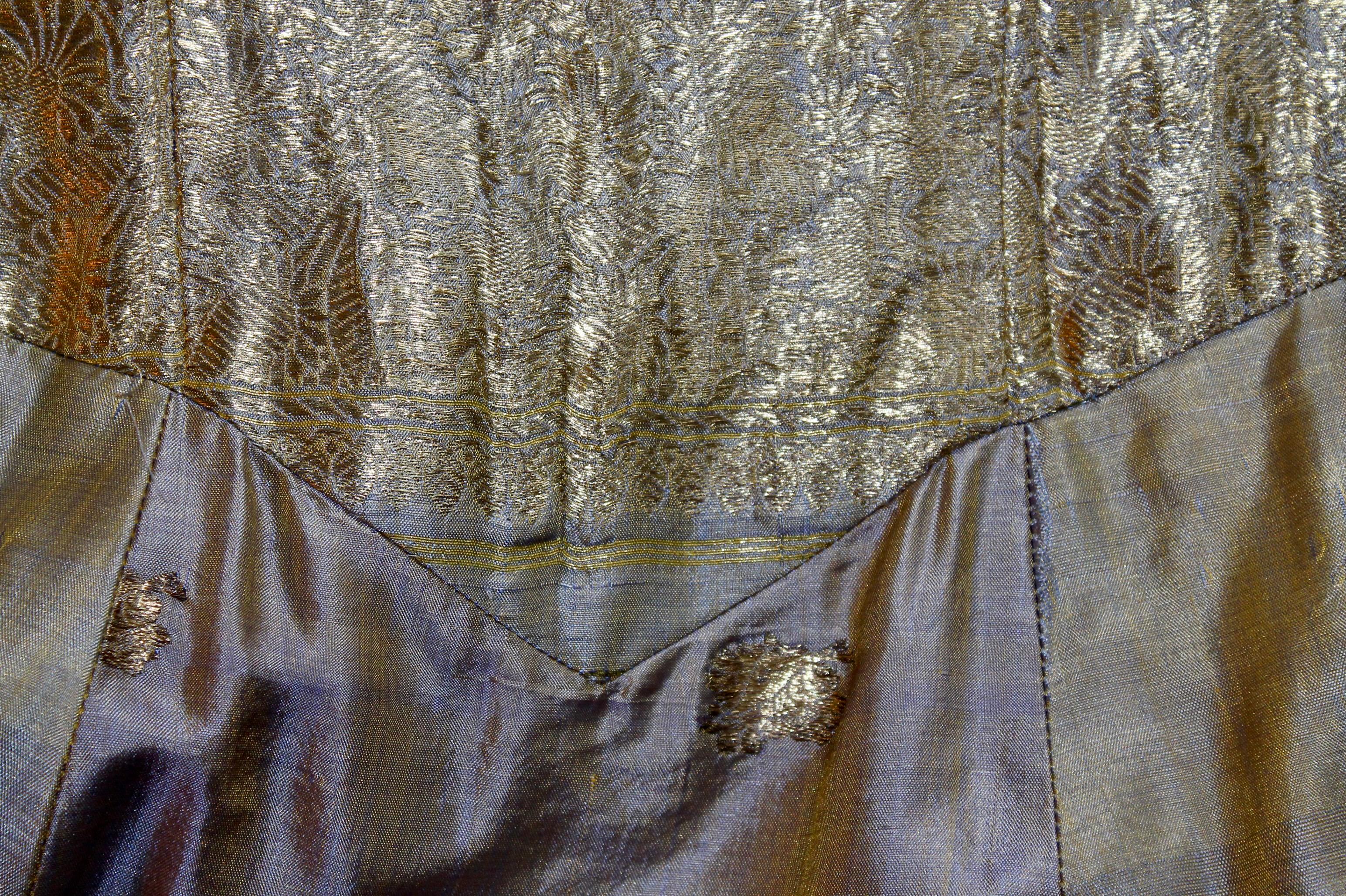 Gertrude Arzt of Huntington (Texas) Silk/Satin Metallic Gold Gown For Sale 9