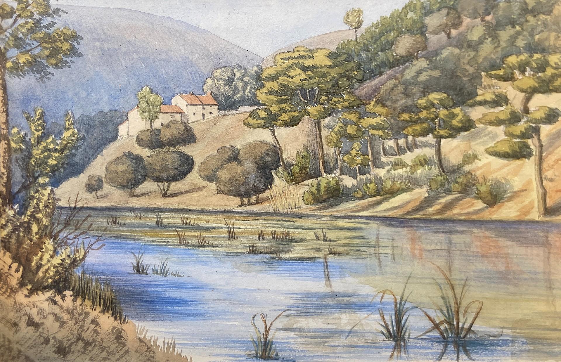 Grand Tour Landscapes, 19th Century Signed Travel Watercolour  - English School Painting by Gertrude Baskerville