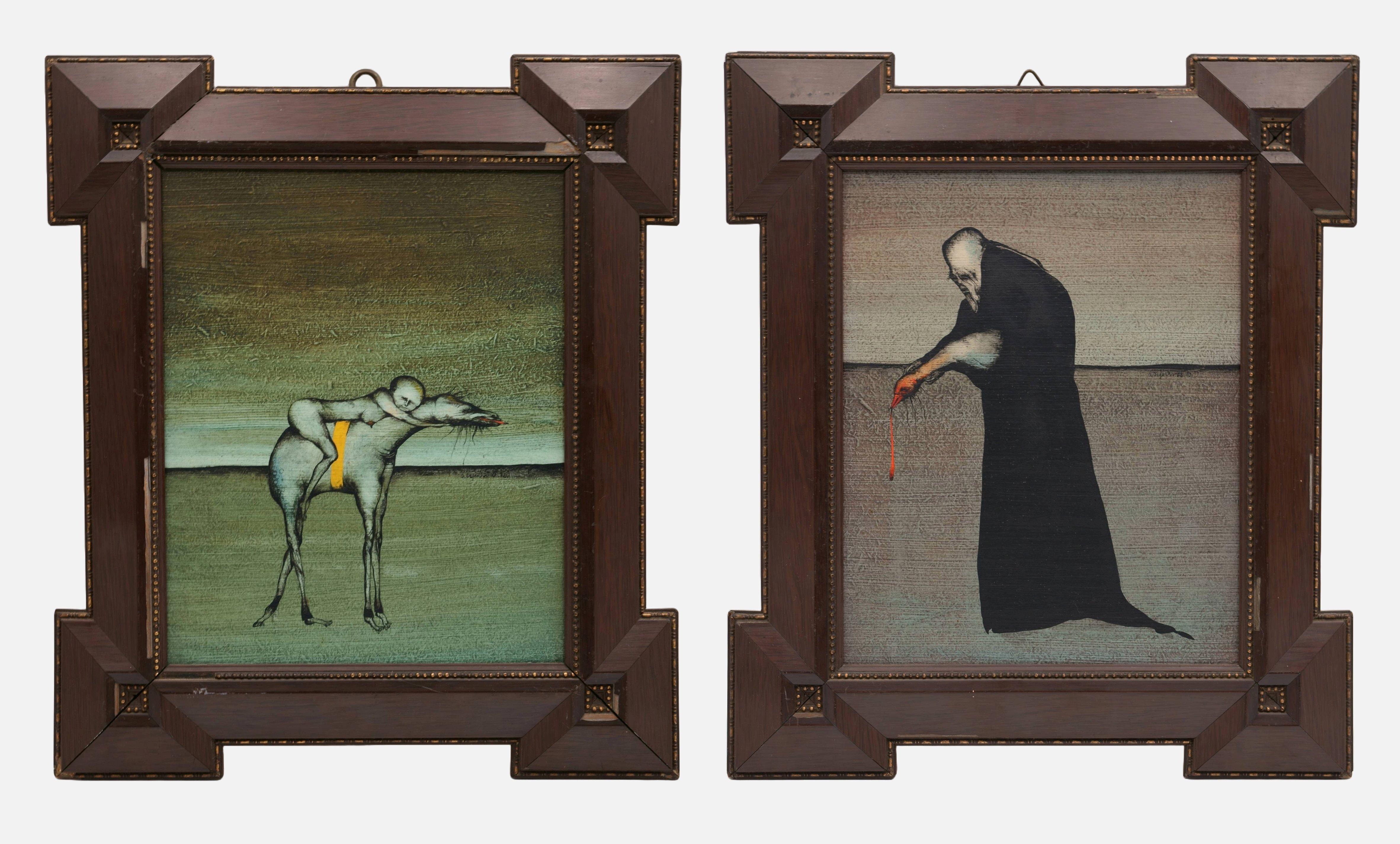 Two Fantastic Scenes / - Image dreams - - Painting by Gertrude Degenhardt