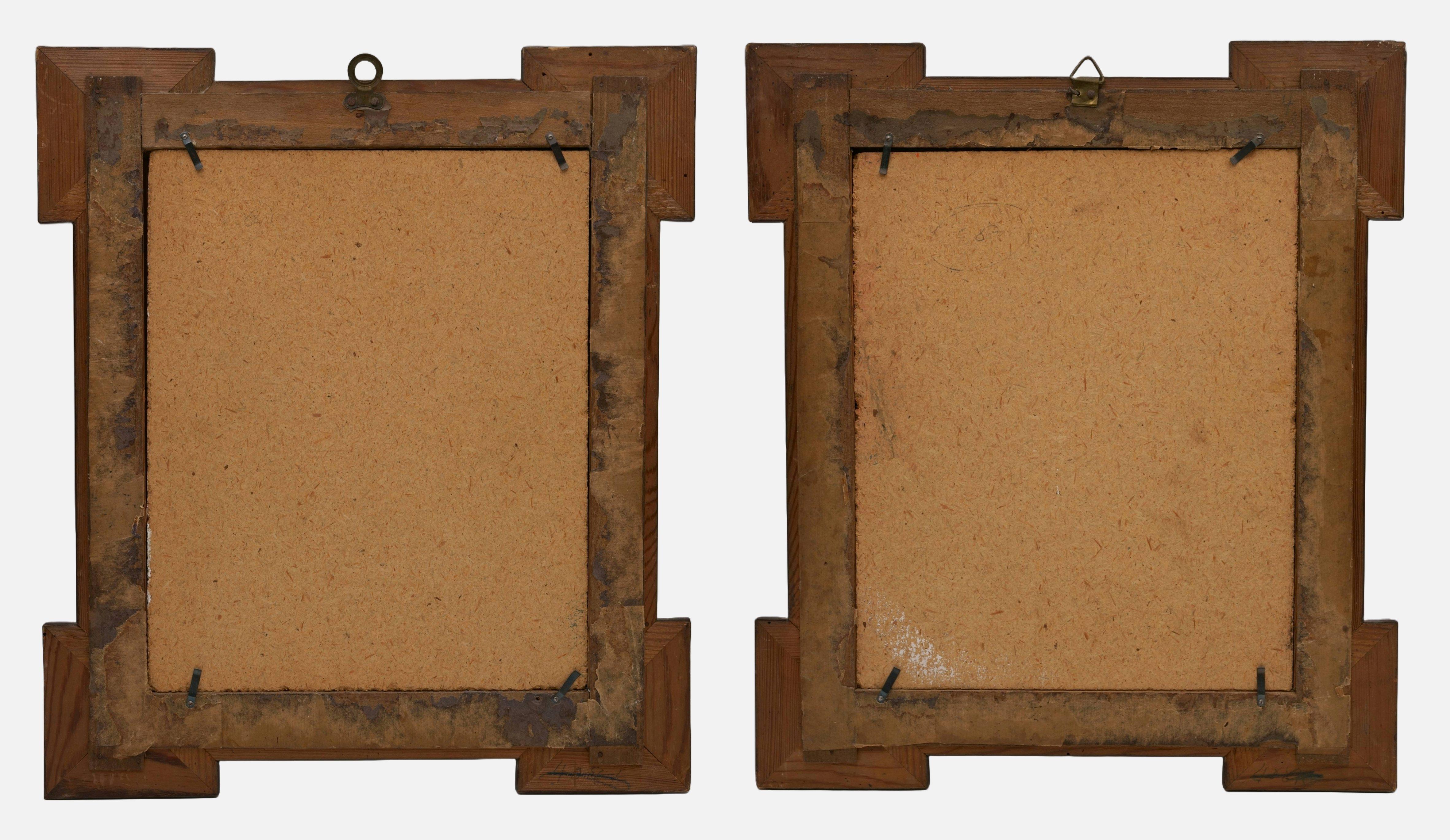 Two Fantastic Scenes / - Image dreams - - Gray Figurative Painting by Gertrude Degenhardt