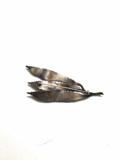 Gertrude Engel for Anton Michelsen Denmark 3-Leaf Brooch Pin