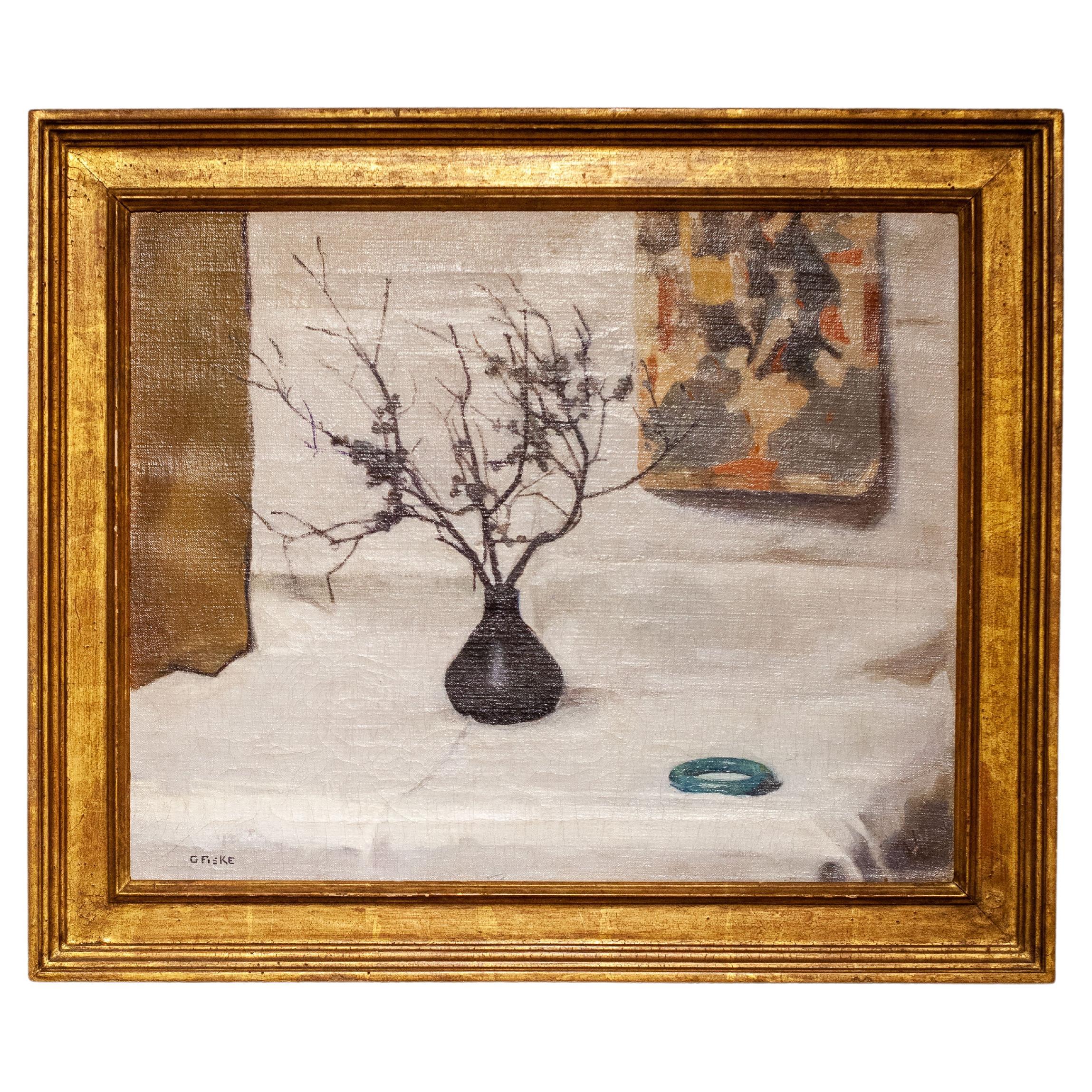 Gertrude Fiske, Jade Bracelet Oil on Canvas For Sale