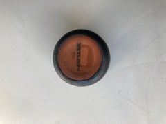 Gertrude & Otto Natzler small vase, cup /shot, gun powder glaze, signed.