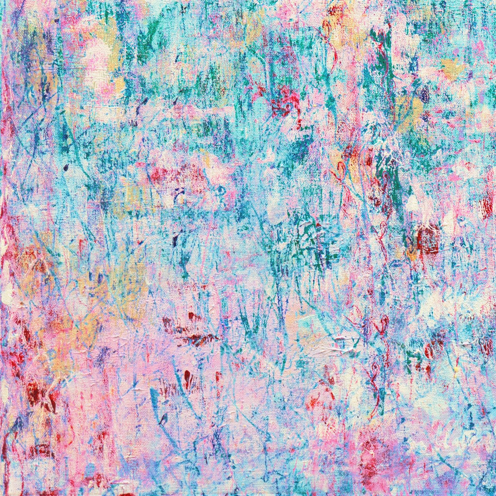 'Abstracto en rosa y azul', Artista Mujer de Oregón, Estado de Portland, California - Abstract Painting Gris de Gertrude Schoeler