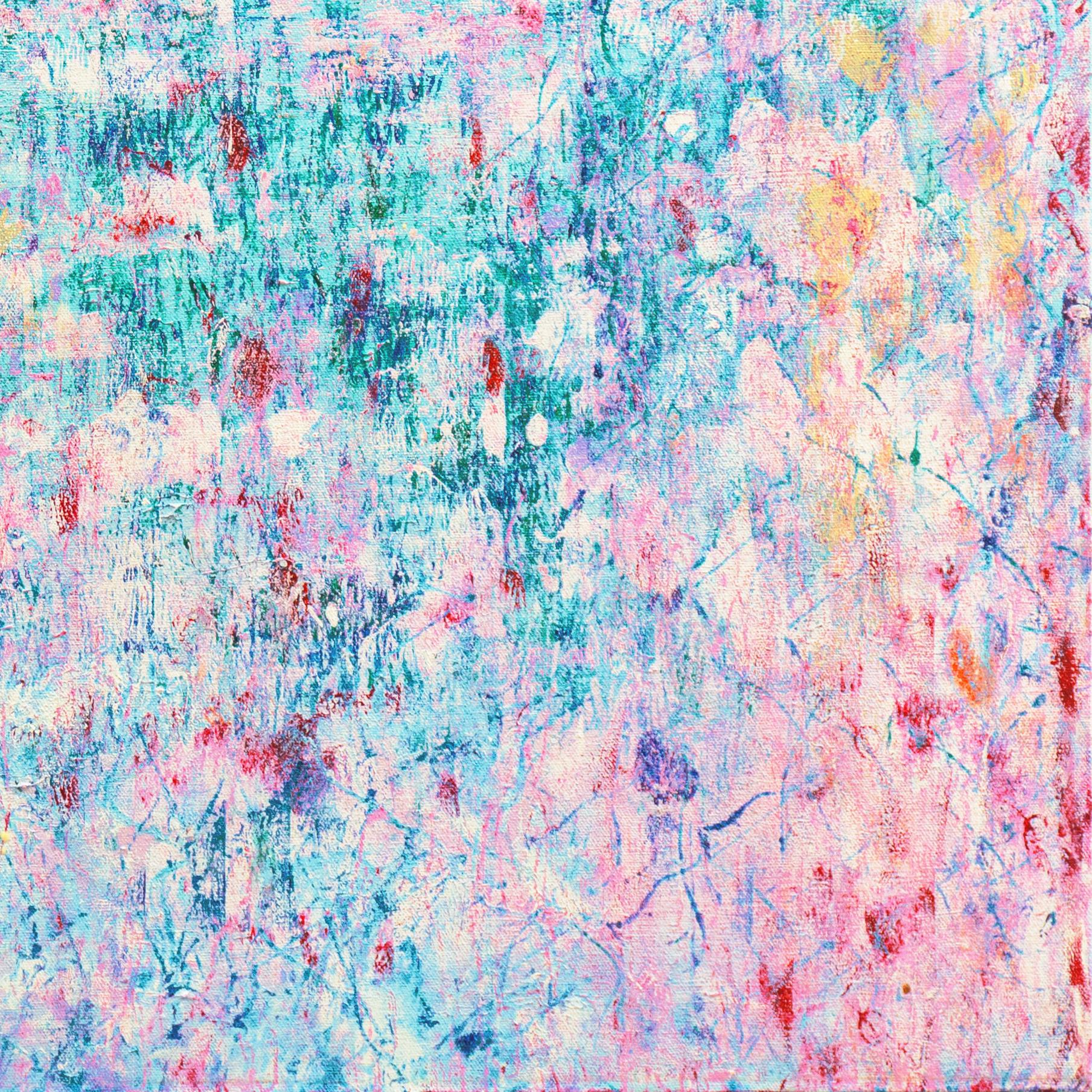 'Abstracto en rosa y azul', Artista Mujer de Oregón, Estado de Portland, California en venta 2