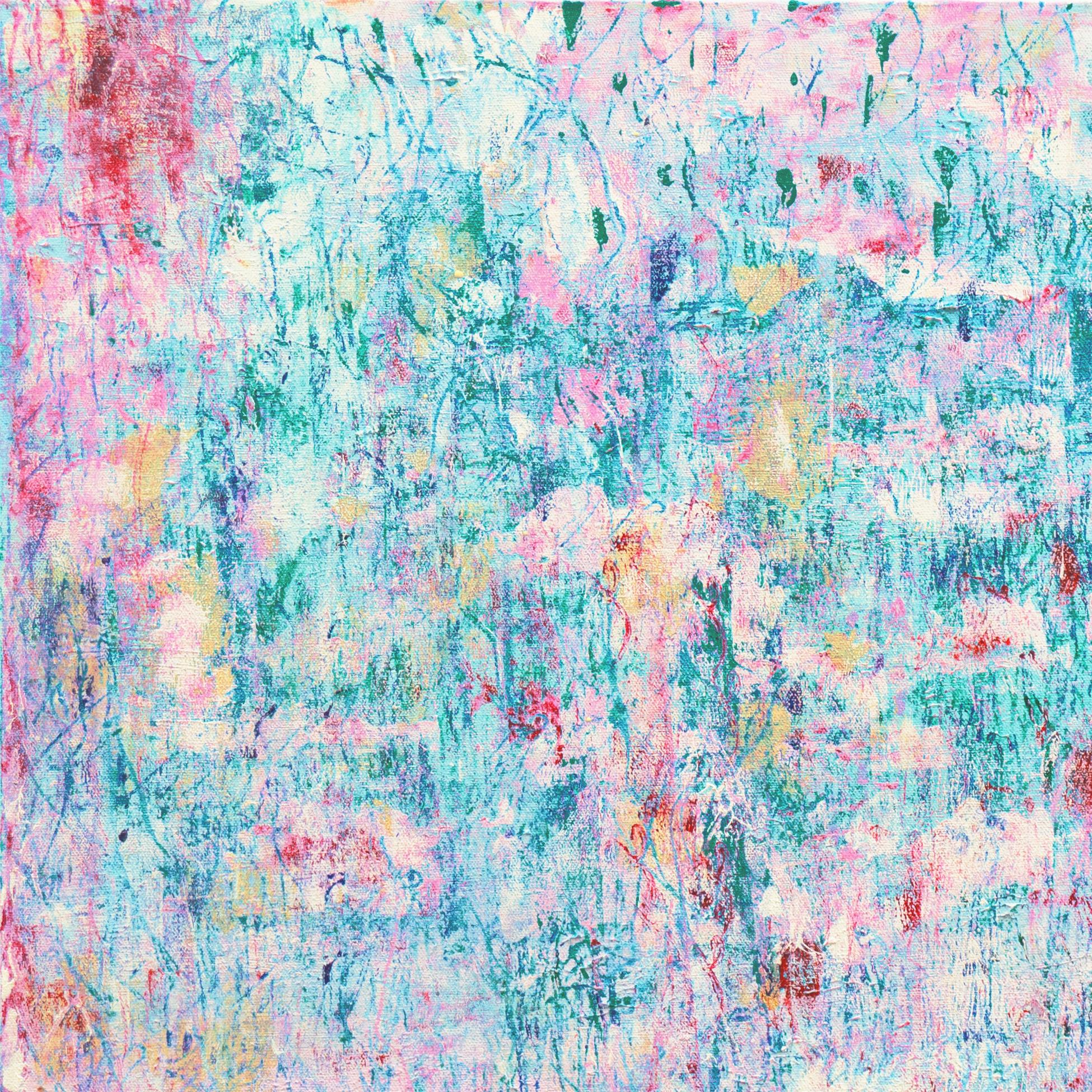 „Abstract, Rose and Blue“, Künstlerin einer Frau aus Oregon, Portland State University (Grau), Abstract Painting, von Gertrude Schoeler