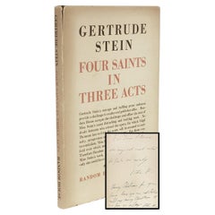 Gertrude Stein, Four Saints in Three Acts, First Edition Presentation Copy 1934