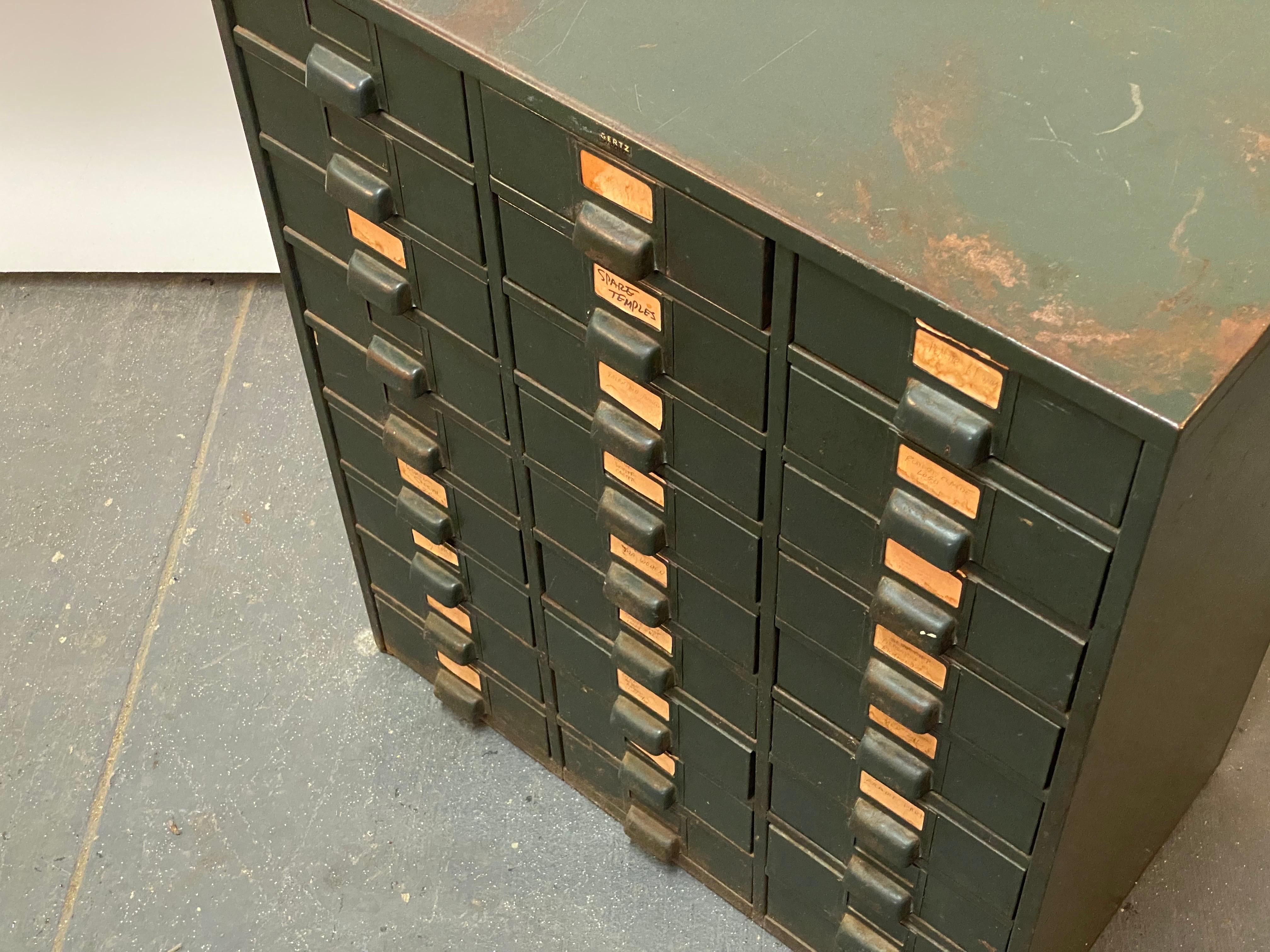 Mid-20th Century Gertz Industrial Era 27 Drawer Steel File Cabinet