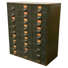 Vintage Gertz Industrial Era 27 Drawer Steel File Cabinet