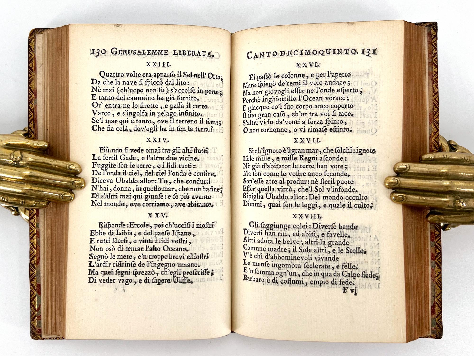 XVIIIe siècle Gerusalemme Liberata par Torquato Tasso - Elegance de l'édition de poche française du 18ème C. en vente
