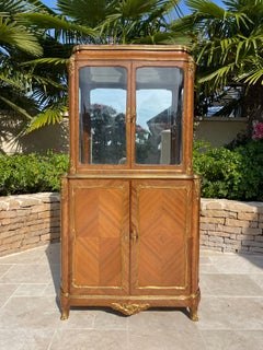 Gervais Durand - Louis XV Style Marquetry Vitrine Cabinet