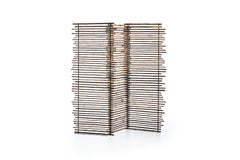Gervasoni Black Three Door Folding Screen in Bamboo by Paola Navone