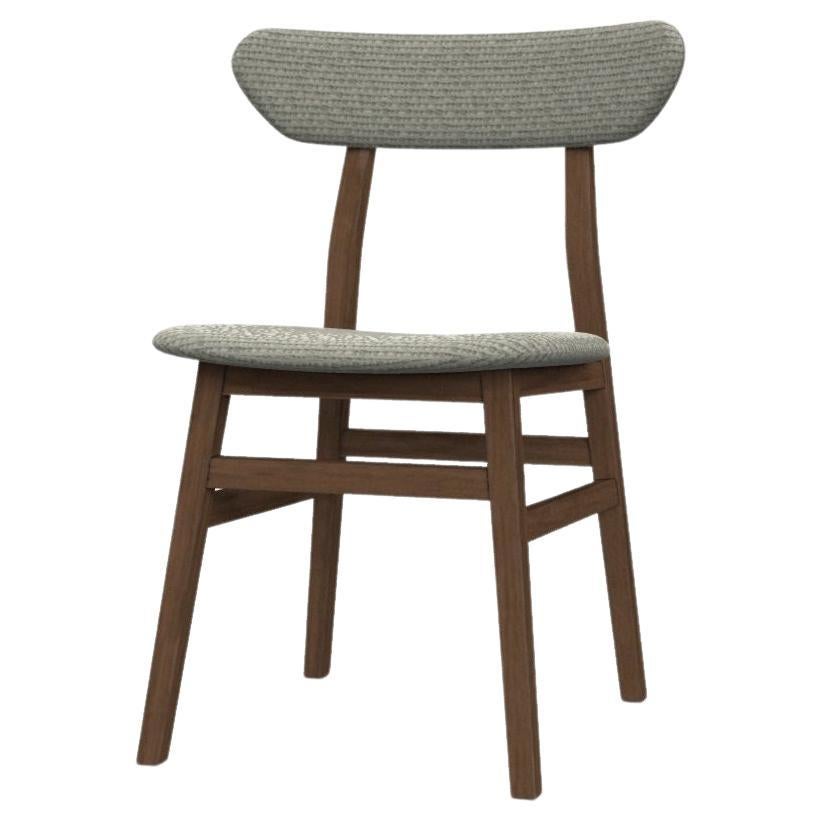 Gervasoni Brick 221 Chair in Ombra Upholstery with Natural Lacquered Walnut Base For Sale
