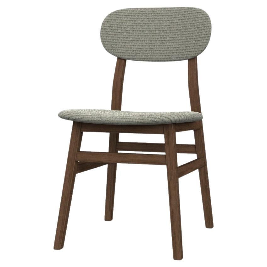 Gervasoni Brick 223 Chair in Ombra Upholstery with Natural Lacquered Walnut Base For Sale