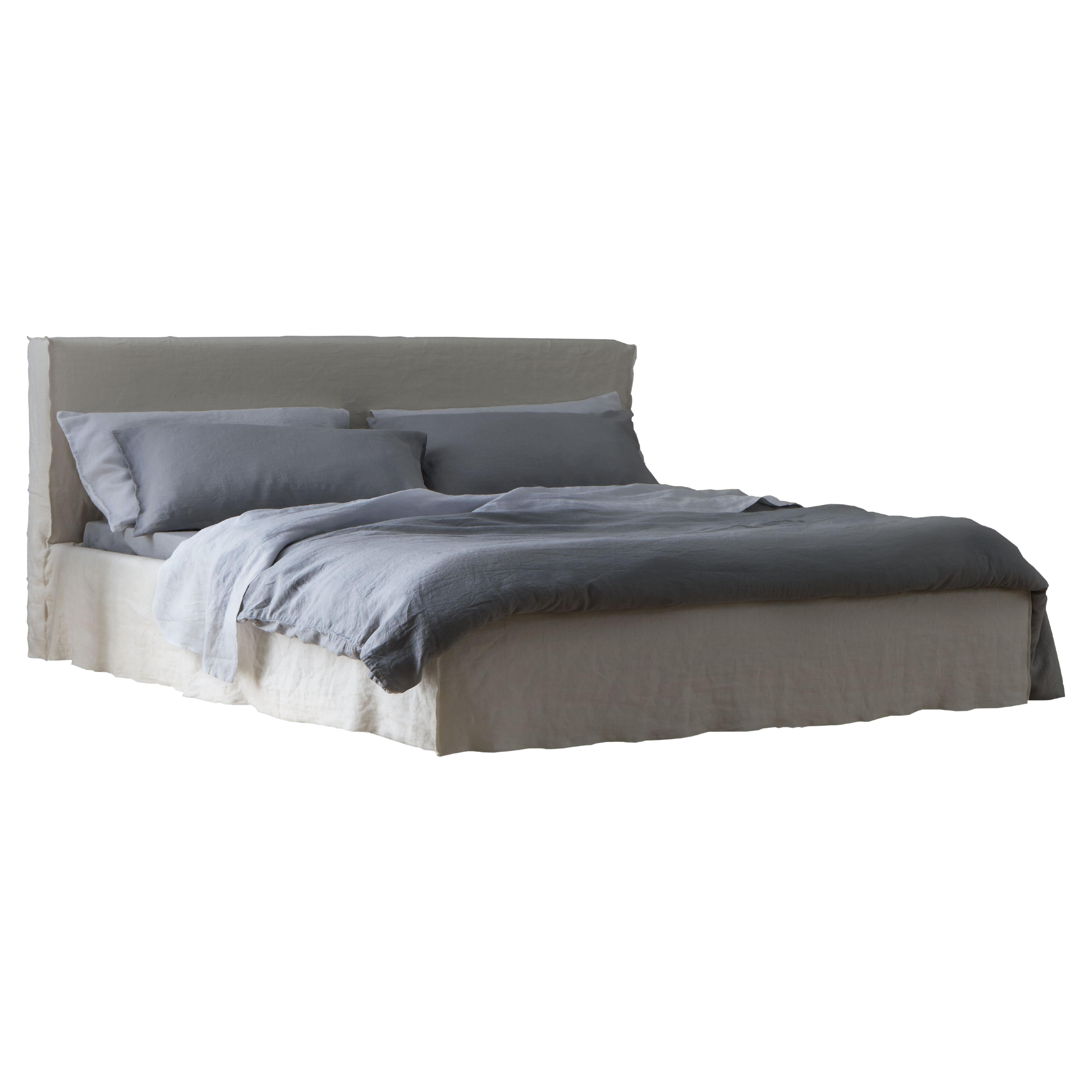 Gervasoni Brick 80 E Knock Down Bed in Butter Upholstery by Paola Navone